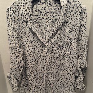 Leopard Print Button-Up Blouse